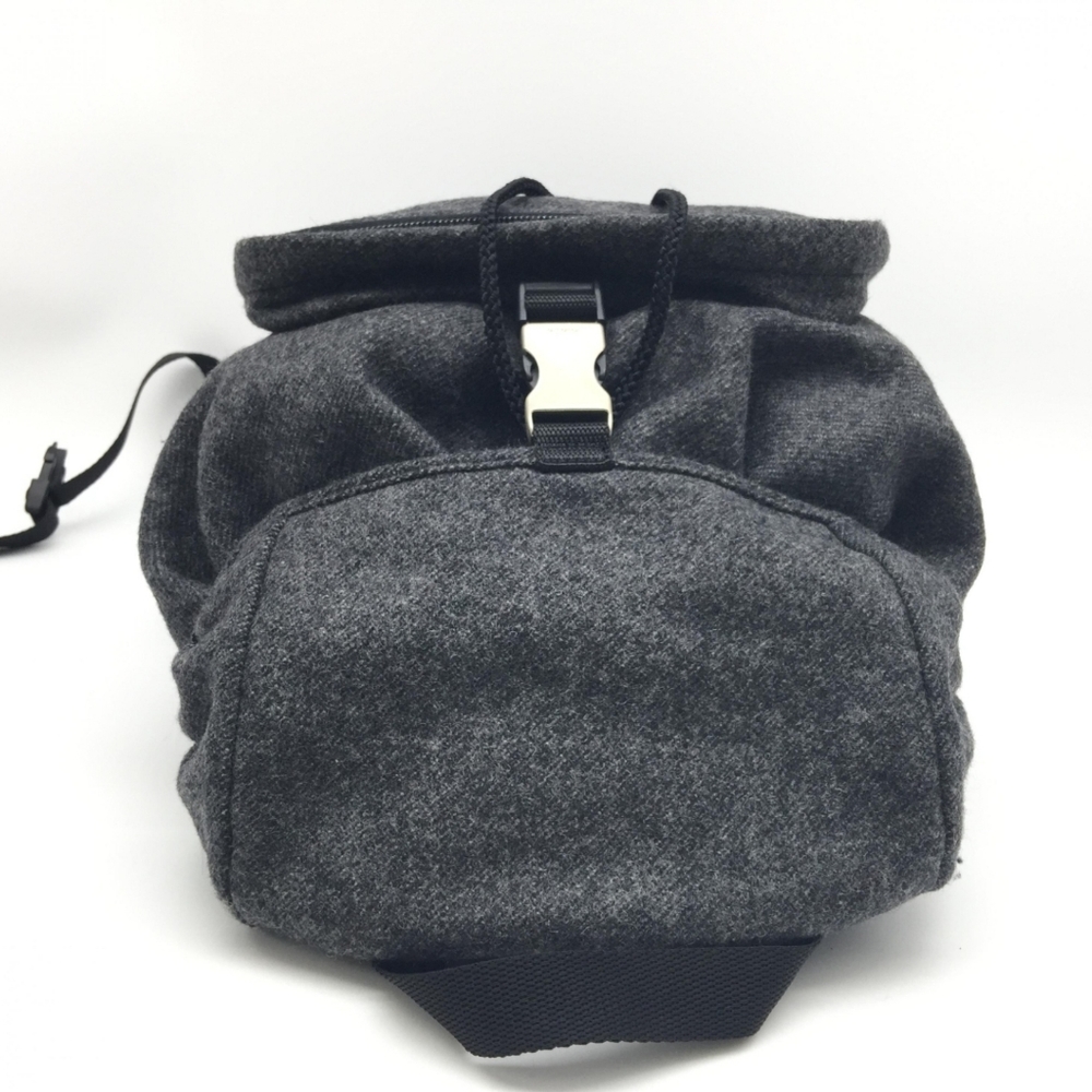 Authentic PRADA Wool Leather Backpack Gray Unisex Great Condition - Picture 3 of 10